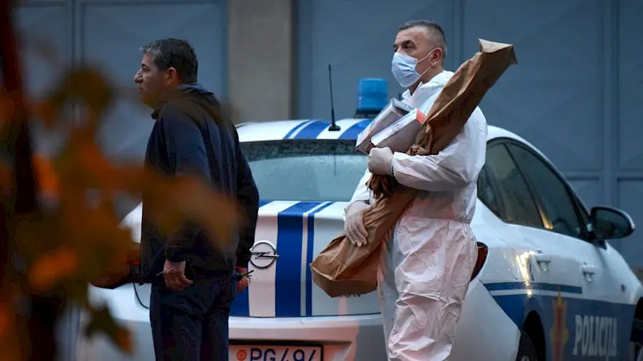 Policijski uviđaj nakon masovnog ubistva na Cetinju, avgust 2022. Foto: EPA-EFE/BORIS PEJOVIĆ