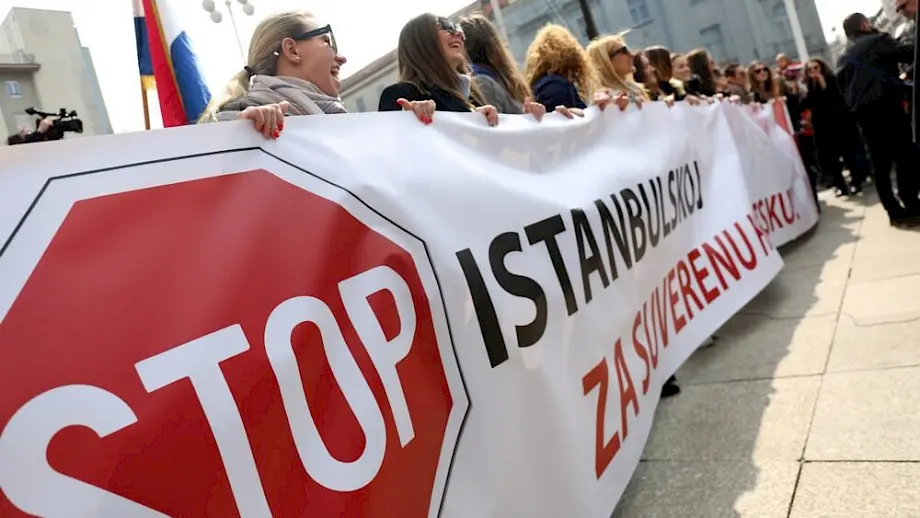 Protest protiv ratifikacije Istanbulske konvencije u Zagrebu. Foto: EPA-EFE/DANIEL KASAP