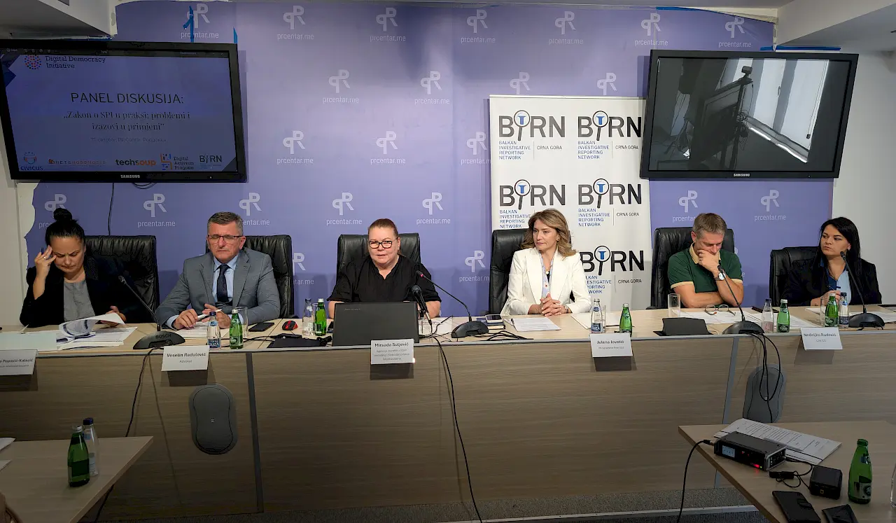 Sa panel-diskusije „Zakon o SPI u praksi: problemi i izazovi u primjeni“. Foto: BIRN/Ivan Ivanović